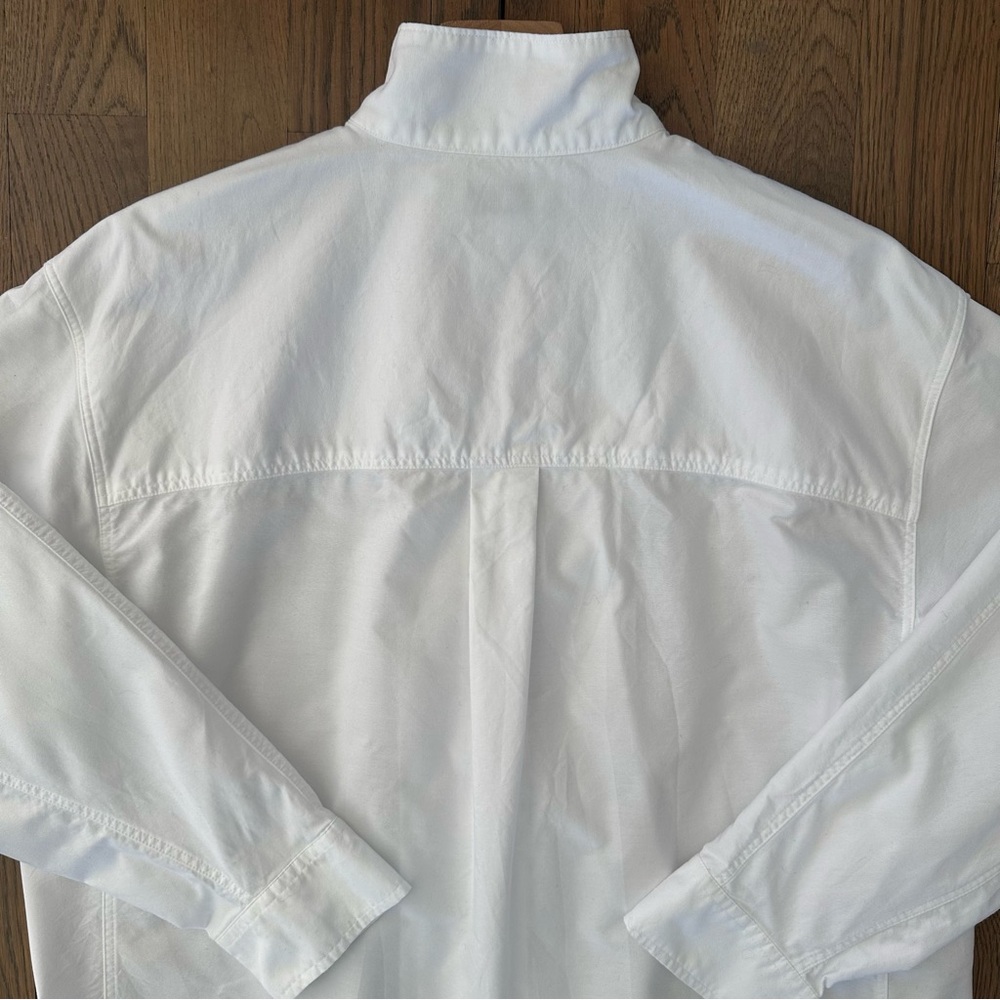 AYR The Tate Oxford Cloth Collared Long Sleeve Shirt in White Size Large - Picture 8 of 10